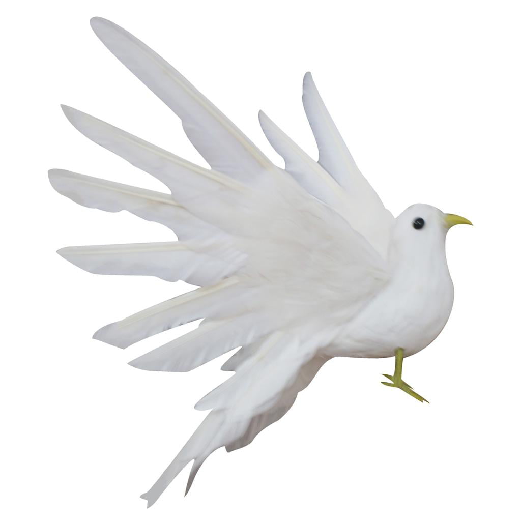 2x Fake Artificial Doves Bird Realistic Taxidermy Home Garden Decor 