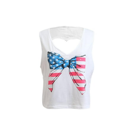 

HIBRO Bow Print Backless Short Backless Navel Dress Back Love Undershirt Fashion Undershirt Design Your Own Tops for Women Bride Tops for Women