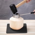thumbnail image 3 of Suodoka Premium Stainless Steel Coconut Opener Kit – Puncher, Cutter, Rubber Hammer, Straw & Mat for Easy Coconut Water & Meat Extraction, 3 of 7