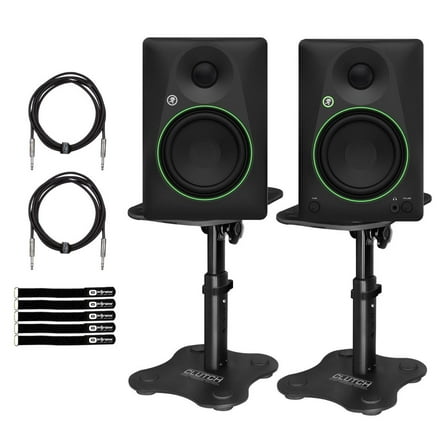 Mackie CR5BT 5.25" Powered Bluetooth Studio Monitors with Desktop Stands Package