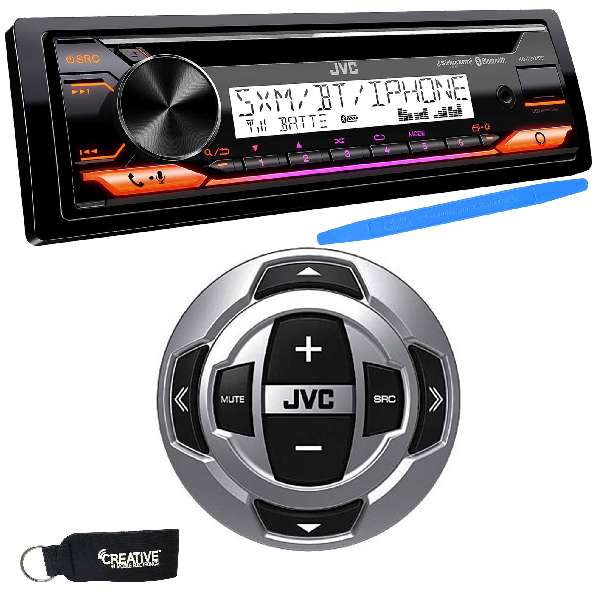 JVC KDT91MBS Marine Stereo w/ CD, BT, USB, SiriusXM Ready, Amazon