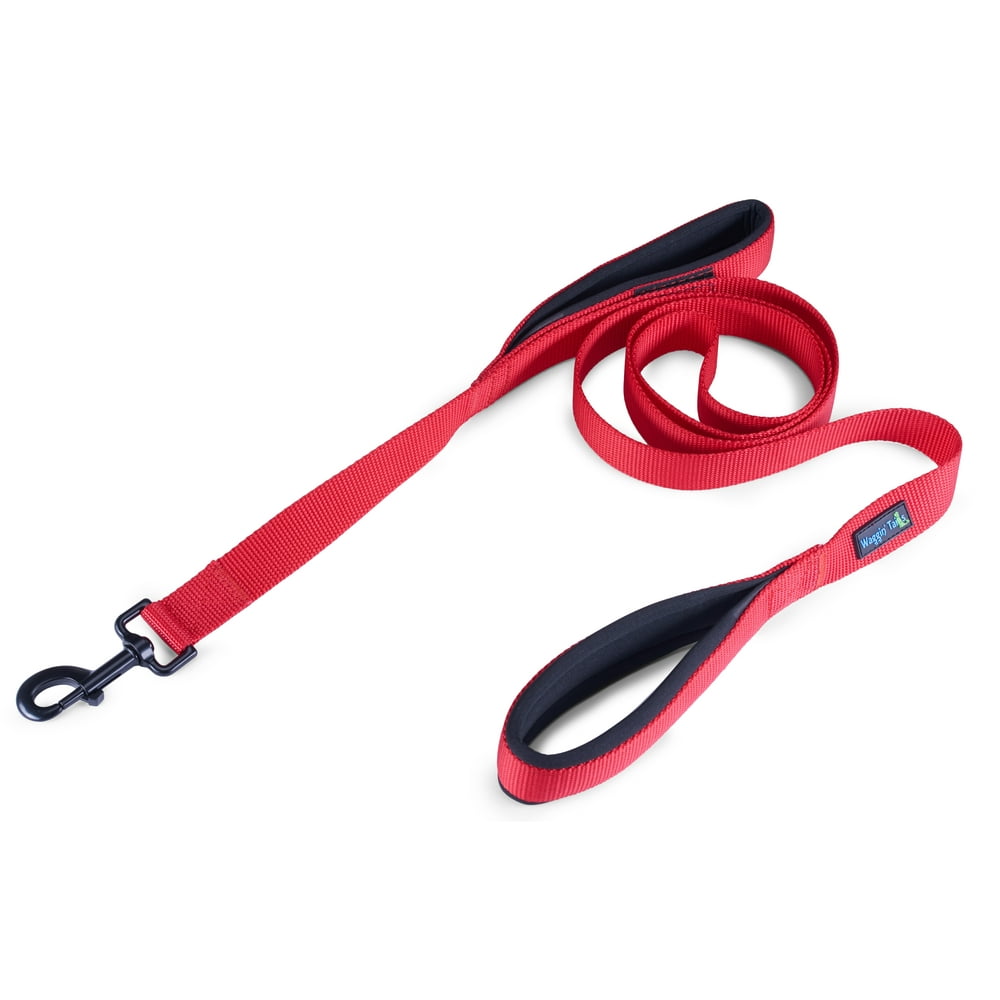 Soft &Thick Dual Handle Dog Leash, Premium Nylon Double Padded Handles