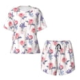 thumbnail image 5 of "Wukai Lavender Flowers Women's Pajama Set - Short-Sleeve Top and Shorts with Elastic Waistband and Pockets for Loungewear, Yoga, and Casual Wear-XX-Large, 5 of 8