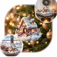 thumbnail image 4 of Acrylic Snow House Christmas Ornament, 3.94 Inch Lighted Hanging Decoration, Winter Cottage Pendant for Holiday Tree and Festive Gift Giving, 4 of 7
