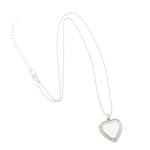 KLKCMS Pendentif Cadre Photo Mini en Forme de Cœur avec Médaillon en Cristal Collier Familial 4 4