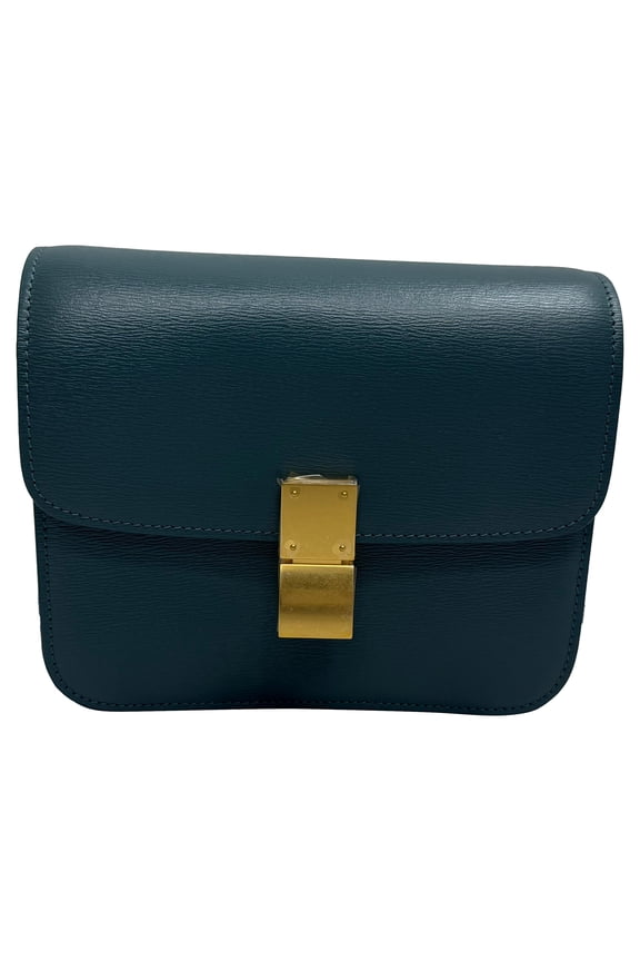 Pre-Owned Celine Smooth Teen Box Bag in Green Leather