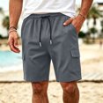 thumbnail image 3 of Mens Cargo Shorts Multi-Pockets Elastic Drawsrting Waist Outdoor Hiking Fihsing Short Pants Dad Gifts, 3 of 8