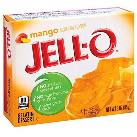 Jell-O Mango Gelatin Mix 3 Ounce Box (Pack Of 6)