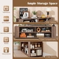 thumbnail image 6 of Costway Cubby TV Stand for TVs up to 65 with 8 Open Storage Shelves with Legs Rustic Brown, 6 of 9