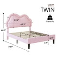 thumbnail image 5 of Merluxy Twin Bed Frame with LED Light,Adjustable Cloud Headboard,No Box Spring Needed,Pink, 5 of 9