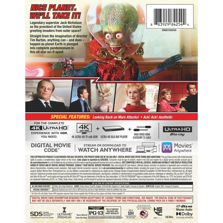 Mars Attacks! (Steelbook) (4K Ultra HD + Digital Copy), Science