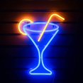 thumbnail image 1 of Cocktail Glass Neon Signs Led Neon Sign Light Big Night Light for Room Decor Light Bar Pub Beach Shop Game Office Restaurant Sign USB Operated (17”x 13”), 1 of 4