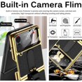 thumbnail image 5 of Miimall Compatible Samsung Z Flip 4 Case, Galaxy Z Flip 4 Case with Ring Lanyard Strap, Luxury PU Leather Plated Frame, 5 of 5