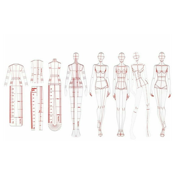 Fashion Illustration Rulers Sketching Templates Ruler Sewing Humanoid ...