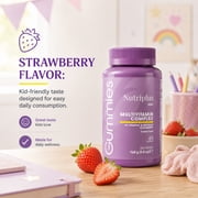 FARMASi Nutriplus Kids Gummies, Strawberry Flavour, 60 Gummies, 5.8oz | 13 Vitamins and Minerals with Elderberry Extract, Kid-friendly Taste Designed for Easy Daily Consumption, Vegan, Gelatin Free