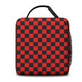 thumbnail image 3 of Red and Black Checkered Pattern Insulated Lunch Bag Teens,Lunch Box for Men Women for Work,Picnic or Travel,10.2x9.5x4.3 Inches,8 Can Capacity, 3 of 6