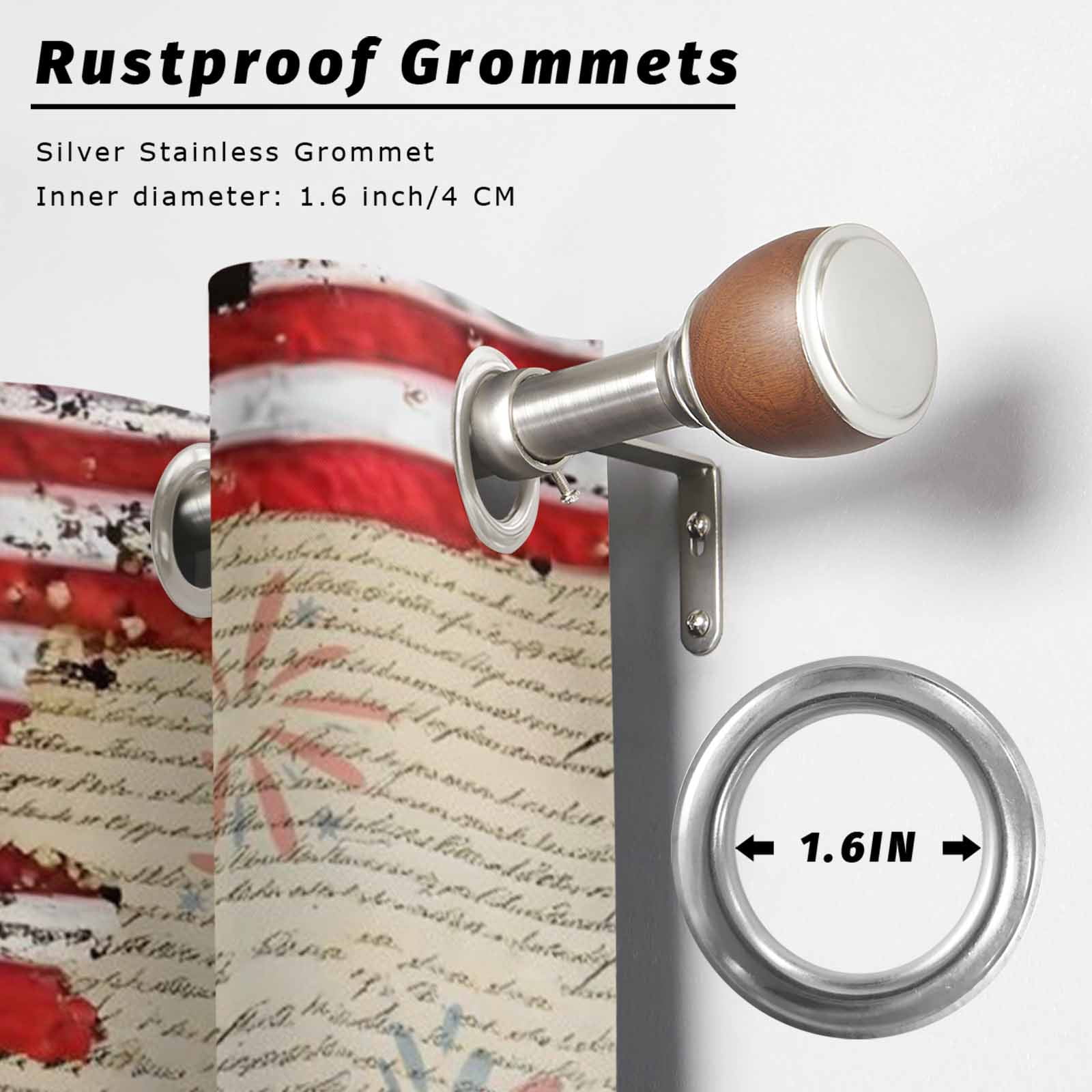 Patriotic Star Independence Day Outdoor Curtains for Patio, Bald Eagle Statue of Liberty Sunshade Privacy Drapes Grommet Waterproof Outside Curtains for Porch/Cabana/Balcony 54"x 108", 1 Panel