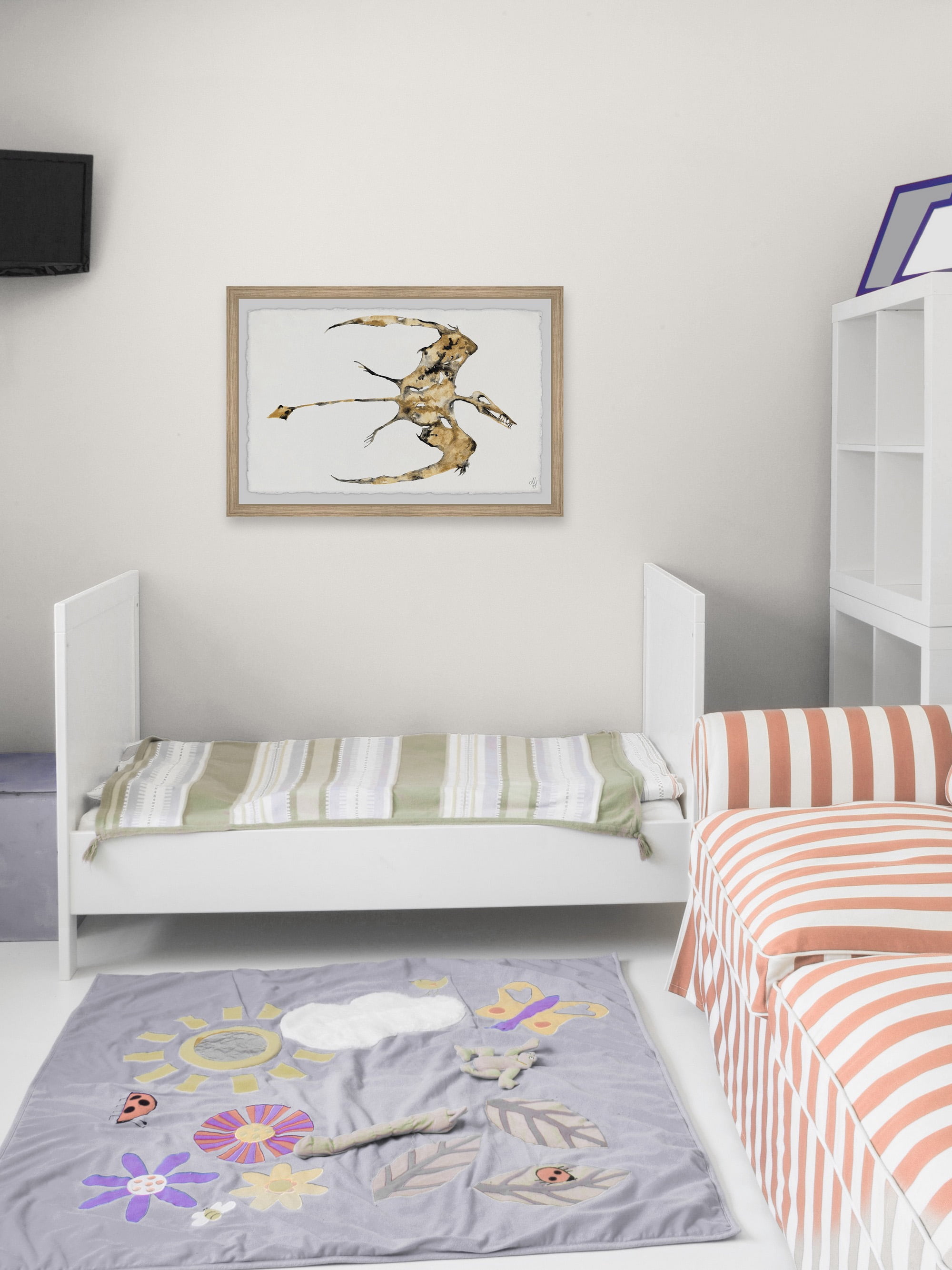 Marmont Hill Pterodactyl Fossil Framed Wall Art, 12.00" x 1.50"