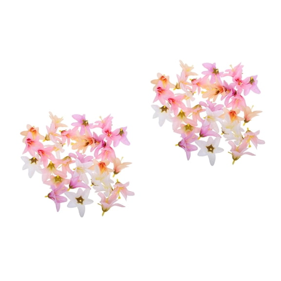 Worgeous 60 Pcs Artificial Lily Flowers Heads Fake Lilies Real Touch Fake Flower Bouquet Arrangement For Wedding Home Party Diy Vase Table Indoor Outdoor Decor