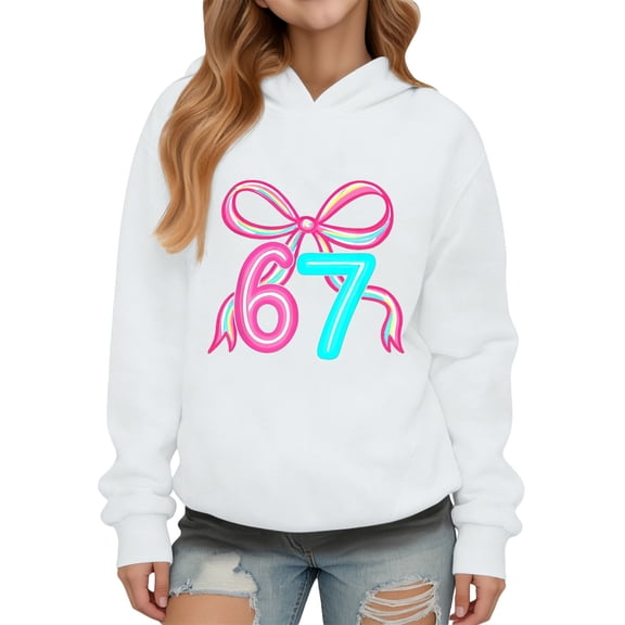 WAYUTE Sweatshirts for Girls and Boys Tracksuit 67 Sweatshirts Hoodie Kids Cute 6 7 Printed Outfits Sports Athletic Casual Fashion Streetwear