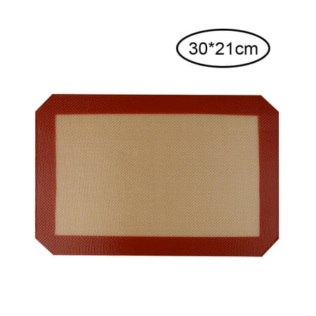 

3pcs Non-Stick Silicone Baking Mats Cookie Pad Rolling Dough Mat Sheet Baking pastry tools Rolling Dough Mat For Cookie Macaron Red 30x21cm
