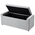 thumbnail image 3 of Posh Living Jake Velvet Upholstered Bench with Shoe Storage in Gray, 3 of 9