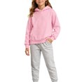 thumbnail image 4 of Likimi Child Toddler Girls Hoodies Solid Color Hooded Sweatshirt For Girls Long Sleeve Loose Fit Casual Soft Pullover Size 10-11 Years, 4 of 4