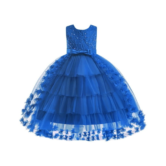 Bearichfupo 2023 New Children's Dress Lace Wedding Skirt Princess Dress Attended The Party To Attend The Event Elegant And Sweet, Sizes 4 Years