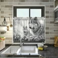 thumbnail image 6 of GZHJMY Wolf Half Window Tier Curtains 36 Inch Blackout Thermal Insulating Kitchen Linen Tier Curtains for Kitchen,Bathroom,Cafe, 6 of 7