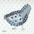 thumbnail image 2 of Norman, Michele 20x20 Gold Ornate Wood Framed with Double Matting Museum Art Print Titled - Blue Country Hen, 2 of 4