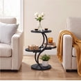 thumbnail image 3 of Biemlerfn 4-Tier Round Side Table, Small End Table with Metal Frame, Wood Nightstand for Patio, Sofa, Living Room & Bedroom, Black, 3 of 11