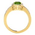 thumbnail image 5 of Mauli Jewels Rings for Women 3.15 Carat Diamond and Emerald Shaped Peridot Ring 4-prong 10K Yellow Gold, 5 of 6