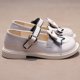 thumbnail image 4 of Puntoco Sandalias De Verano Para Bebés,Nuevo Estilo Británico Niña Bebé Negro Suela Blanda Estudiante De Primaria Zapatos De Rendimiento Con Lazo Blanco Roto 33, 4 of 6