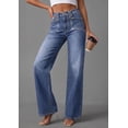 thumbnail image 4 of PRETTYGARDEN High Waisted Wide Leg Jeans for Women Trendy Baggy Straight Leg Stretchy Summer Denim Pants with Pockets, 4 of 9