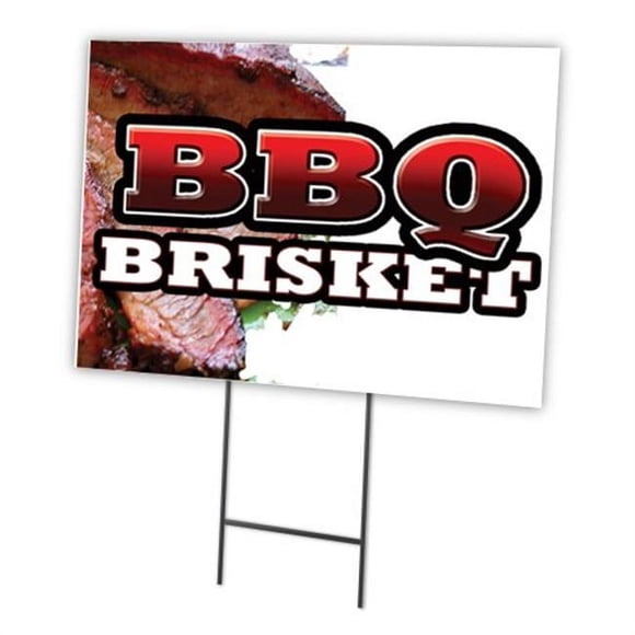 BBQ Brisket 18"x24" Yard Sign & Stake | Advertise Your Business | Stake Included Image On Front Only | Made in The USA