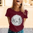 thumbnail image 2 of DGMIOCS Black and White Disco Ball Club Retro T-Shirt Women's Short Sleeve Casual Party T-Shirt XL, 2 of 5