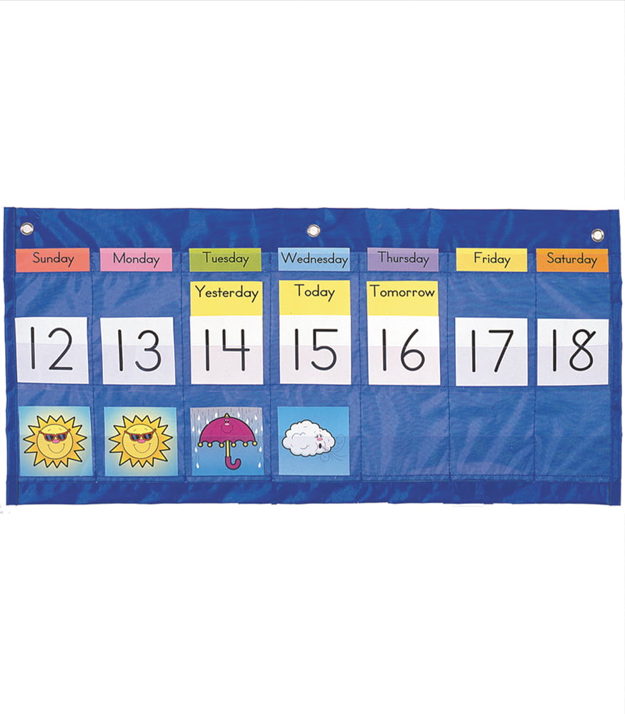 Blue 5K Education All About Today Weather & Calendar Magnetic Board