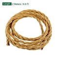 thumbnail image 2 of Uxcell 2 M/6.6 Ft 3 Core 18AWG Vintage Twisted Cloth Covered Electrical Wire Gold Tone, 2 of 5