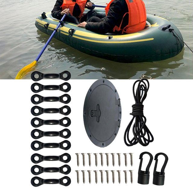 Kit de ojos de almohadilla de kayak duradero, accesorio con tornillos, gancho, cubierta, juego de aparejo, cuerda elástica para botes, kayak, canoa, Baoblaze Hardware de aparejo de cubierta