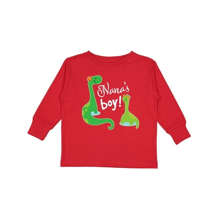 

Inktastic Nanas Boy Grandson Dinosaur Gift Toddler Boy Girl Long Sleeve T-Shirt