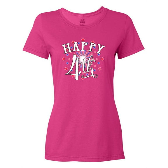 Inktastic Happy 4th- Fourth of July Firework Women's T-Shirt