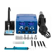 EXCITED WROK 800W Electric Soldering Station, 2 in 1 Electric Heat Gun LED Display Electric Soldering Iron Kit Workstation for Soldering Tools, Repair Soldering Kit