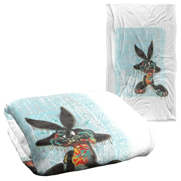 Looney Tunes Blanket, 36"x58", Graffiti Rabbit Silky Touch Super Soft Throw