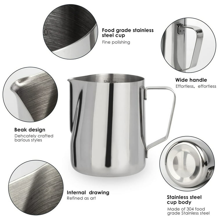 DOITOOL 1pc Pot Clear Frothing Pitcher Milk Frother Cup Kitchen Measuring  Cup Frother Mug Espresso Frothing Pitcher Laboratory Pitcher Cup Honey