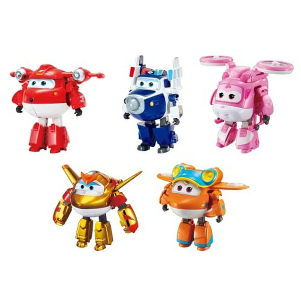 Super Wings 5 Transformando Toys 5 Pack Jett sobrealimentado Supercarged Paul SuperCarge Super Wings Super Wings Walmart en linea