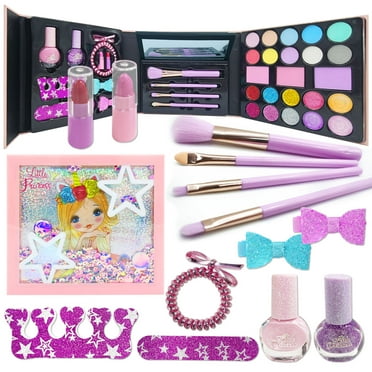 29 Pcs Kids Makeup Kit for Girls, Safe & Non Toxic Washable Makeup Toy ...