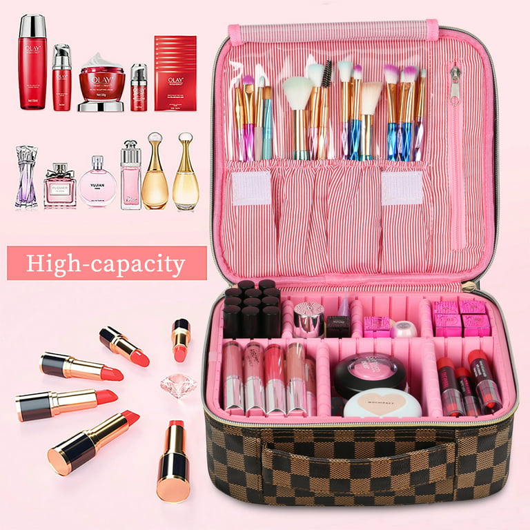 Large Capacity Travel Cosmetic Makeup Bag PU Leather Waterproof Portab –  360 Health and Beauty