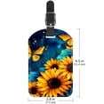thumbnail image 6 of Square 2Pack PU Leather Sunflower Butterfly Cruise Luggage Tag with Privacy Cover and Name ID Tag for Travel Handbags Backpacks Luggage Tags, 6 of 6