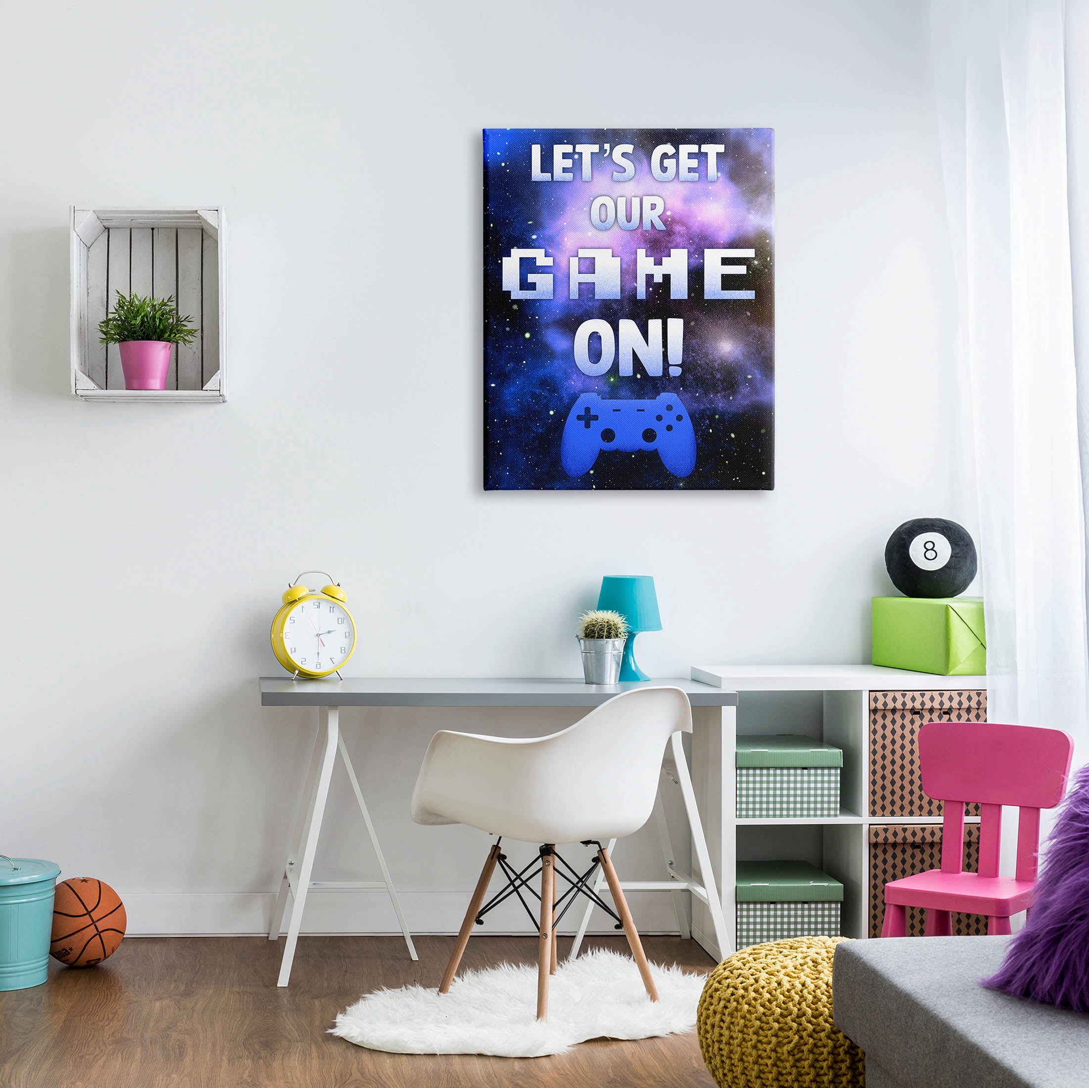 Stupell Industries Let's Get Our Game On Phrase Graphic Art Gallery Wrapped Canvas Print Wall Art, Design by Marcus Prime