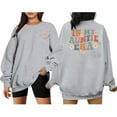thumbnail image 2 of HNMKIU Womens Crewneck Sweatshirt Ladies Oversized Double Letter Print Sweatshirt Casual Pullover Hoodie For Fall And Winter Plus Size, 2 of 4